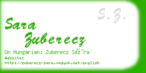 sara zuberecz business card